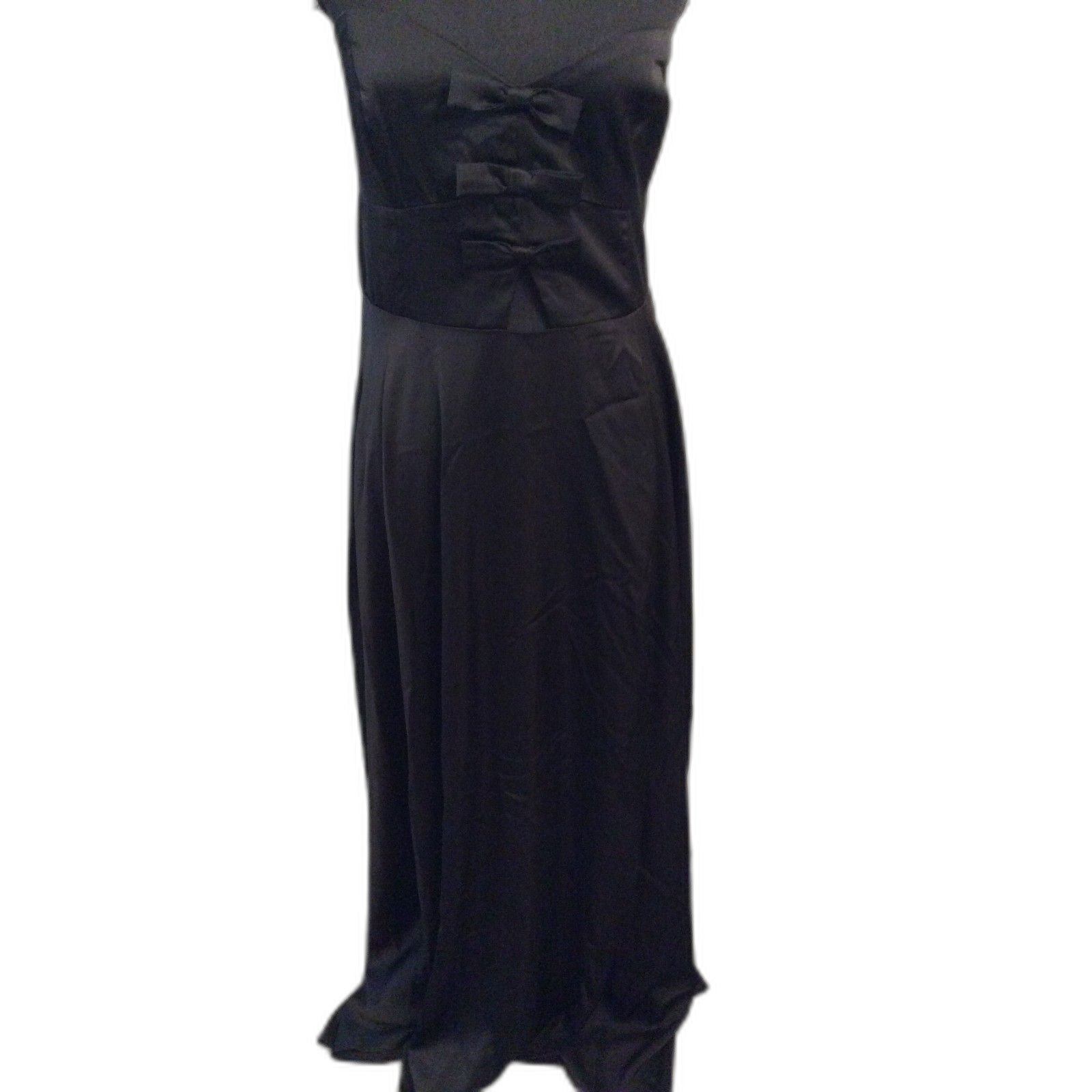 New Nwt Lulus Black Evening Dress Strapless Bow Detail Size Xl